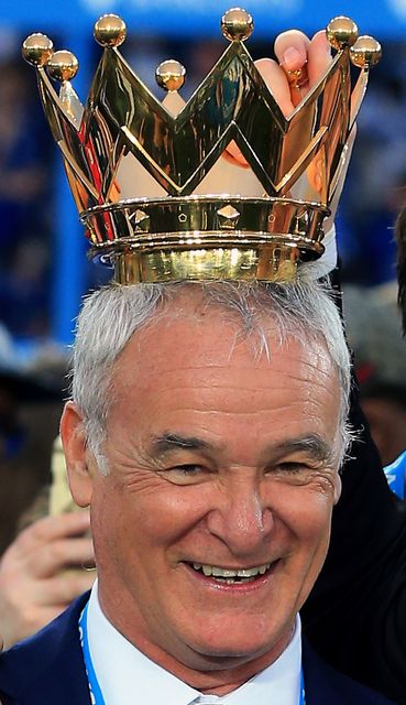 Claudio Ranieri with the Premier League trophy (Nick Potts/PA)