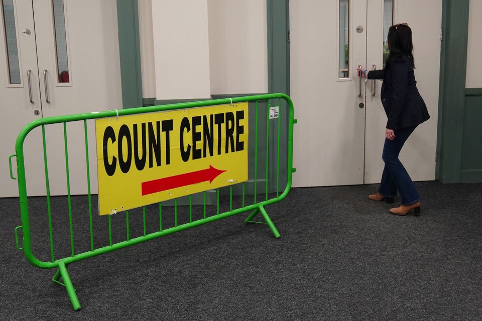 Counting in the Seanad elections continues at the RDS in Dublin (Brian Lawless/PA)