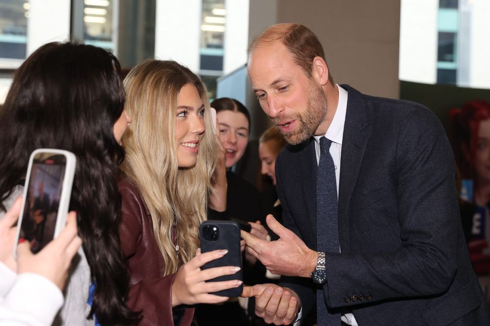 The Prince of Wales records a video message for the friend of a student who missed his visit to Ulster University’s Belfast City Campus Centre in November (Liam McBurney/PA)