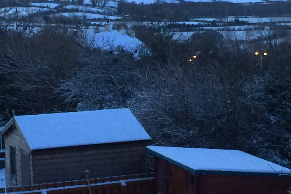 This is a view from my window in Rathfriland, the Mournes at the far back left of the picture. Submitted by Lucy Barry - January 2017