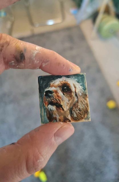 One of Alex Birchmore’s smallest paintings (Alex Birchmore Art/PA)