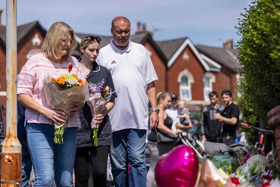 Residents have been laying flowers at the site of the attack in Southport, which happened on Monday (James Speakman/PA)