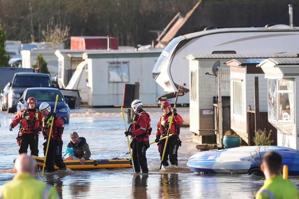 Dozens of people had to be rescued after flooding in Barrow upon Soar in Leicestershire (Joe Giddens/PA)