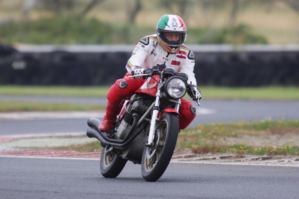 Giacomo Agostini takes part in the parade laps at the GO Classic Bike Festival Ireland at Bishopscourt