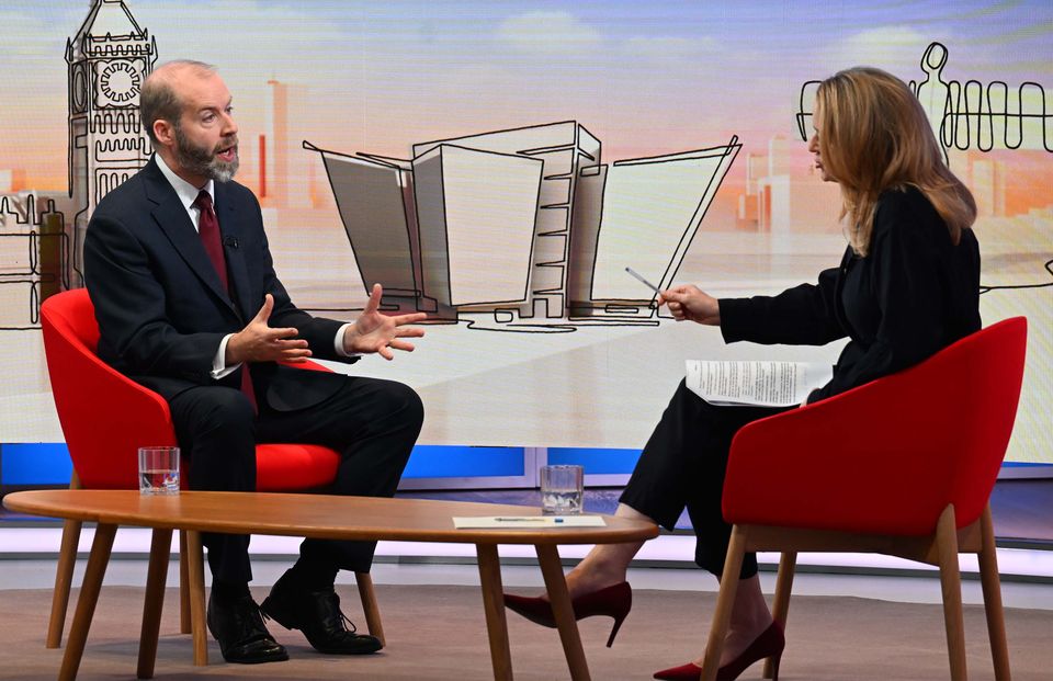 Jonathan Reynolds appearing on BBC current affairs programme Sunday With Laura Kuenssberg (Jeff Overs/BBC/PA)