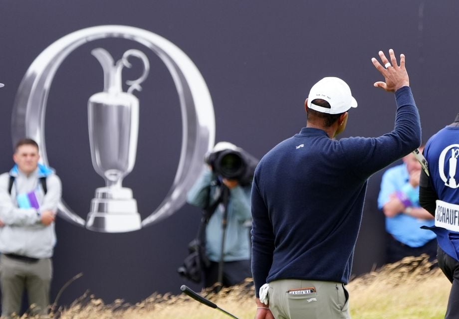 Tiger Woods walks off the 18th during day two of The 2024 Open at Royal Troon, his last appearance in an official event (Jane Barlow/PA)