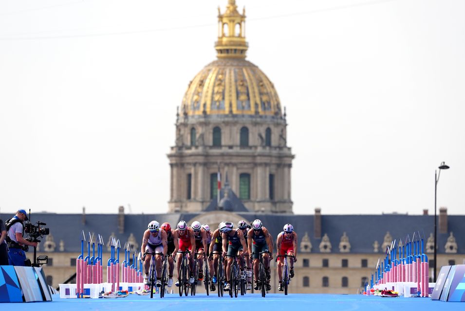 The triathlon took competitors on a route boasting some of Paris’s most famous landmarks (David Davies/PA)