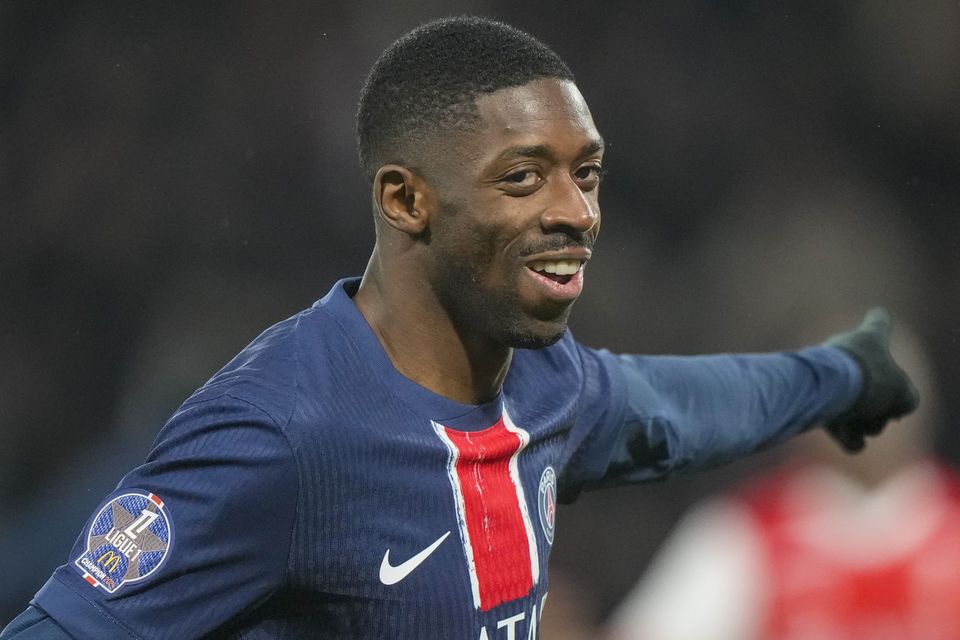 Ousmane Dembele put PSG in front against Reims (Michel Euler/AP)