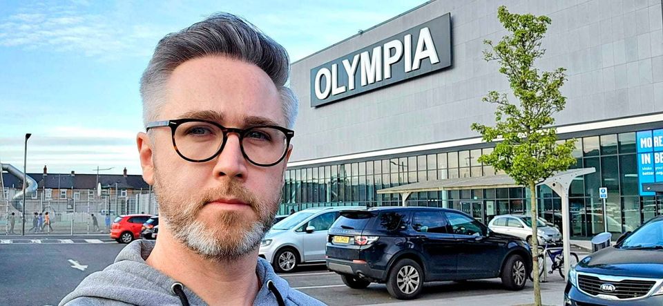 Councillor Gary McKeown outside Belfast's Olympia leisure centre