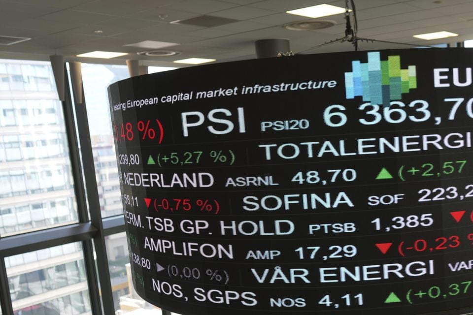 The market surveillance room of the Euronext France on Tuesday (Thibault Camus/AP)