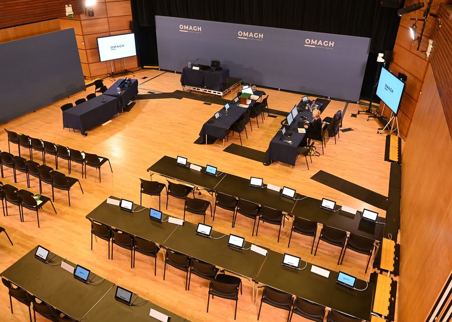 The hearing room at the Strule Arts Centre in Omagh, Co Tyrone (Liam McBurney/PA)