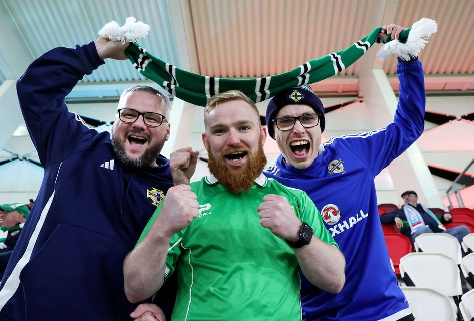 Presseye Ltd, Belfast, Northern Ireland - 18th November 2024 :  Photo by William Cherry/Presseye 
  
Northern Ireland fans at the Stade de Luxembourg for Monday night’s UEFA Nations League game against Luxembourg.   Photo by William Cherry/Presseye