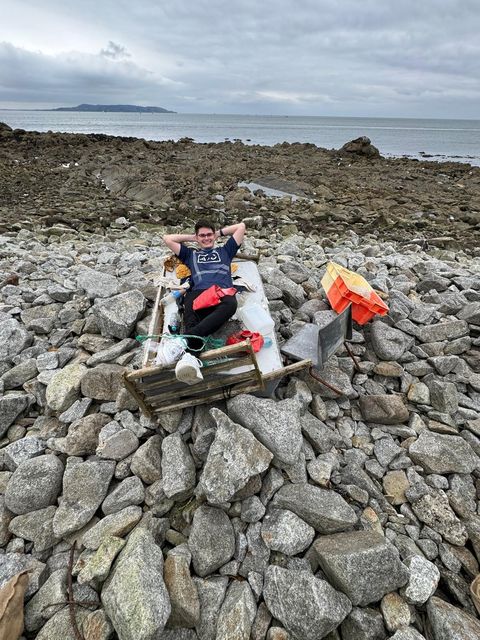 Sea bed: A volunteer with one of the bigger finds