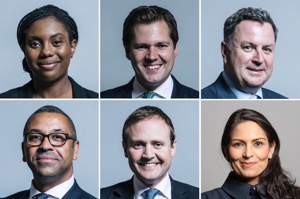 Conservative leadership hopefuls Kemi Badenoch, Robert Jenrick, Mel Stride, James Cleverly, Tom Tugendhat and Dame Priti Patel (UK Parliament/PA)