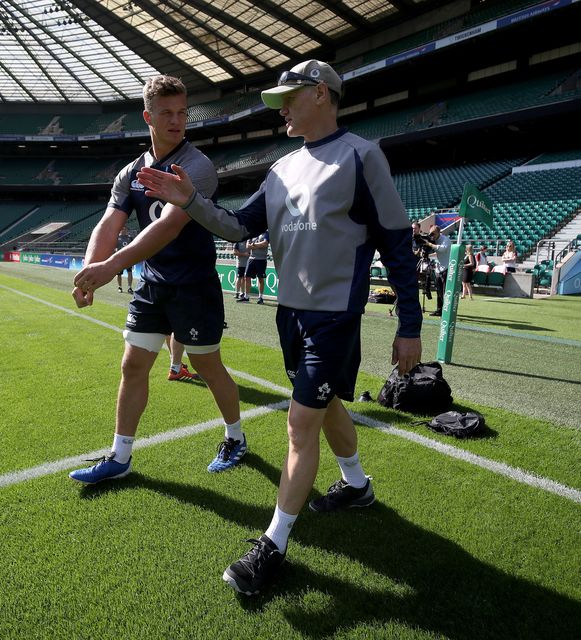 Josh van der Flier and former head coach Joe Schmidt during their time together with Ireland