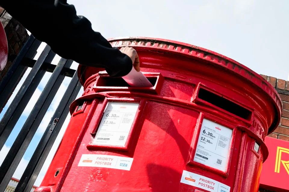 Stock image of a post box