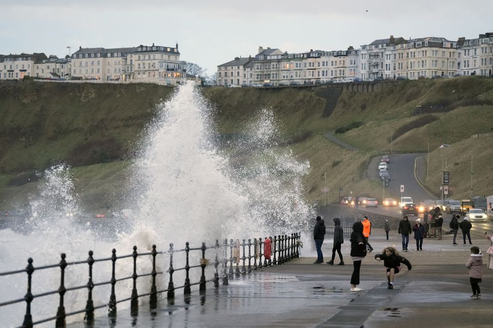 Some coastal routes and sea fronts will be affected by spray or large waves on Thursday (PA)