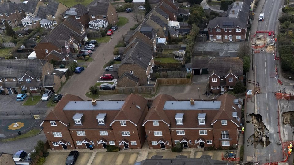 The scene in Godstone where police evacuated a number of properties and a 100-metre cordon was put in place (Jordan Pettitt/PA)