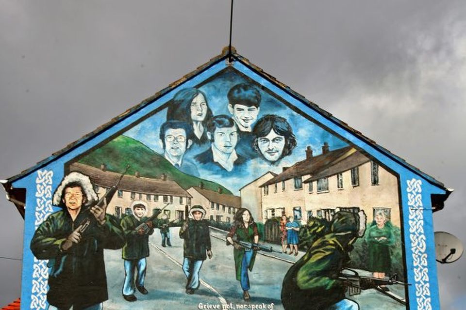 A republican mural in the Ballymurphy estate in Belfast on March 14, 2009