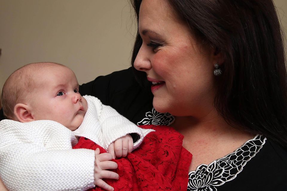 @Press Eye Ltd Northern Ireland- 8th  January  2016
Mandatory Credit -Brian Little/ Presseye

Belfast Telegraph 
Radio Ulster Presenter Kerry McLean with four-week-old Eve.

Picture by Brian Little/Presseye
