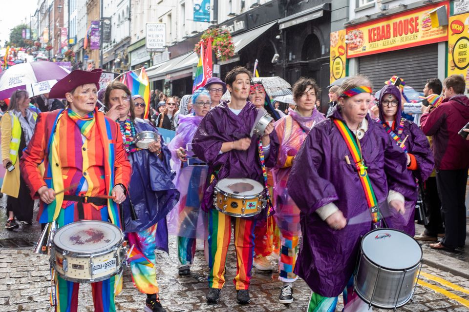 The annual Foyle Pride parade which made its way from the Waterside Railway Station to Guildhall Square. Picture Martin McKeown. 24.08.24