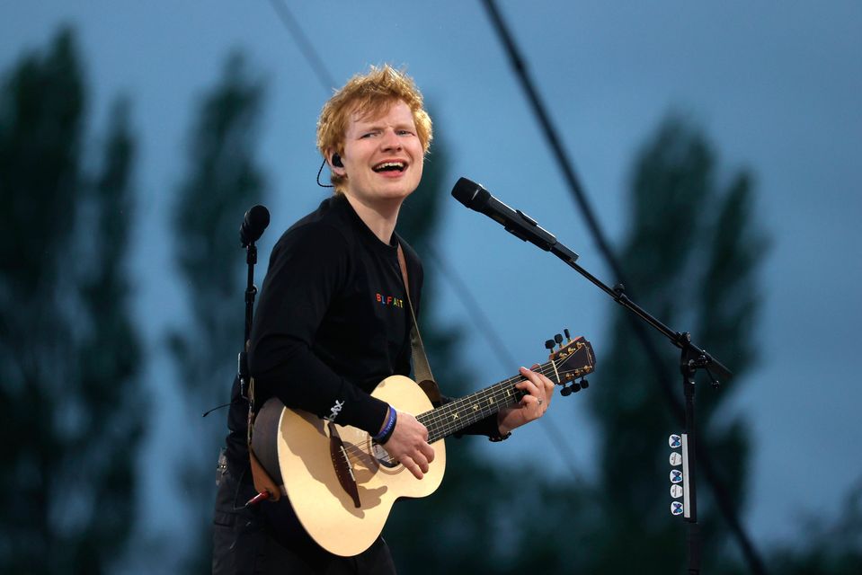 Ed Sheeran performing on stage at Boucher Road Playing Fields in Belfast. Photo: Liam McBurney/PA Wire