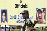 thumbnail: An Indian security person stands outside a hotel where the cricket teams of England and India are staying in Bhubaneswar, India, Thursday, Nov. 27, 2008. The remainder of England's limited-overs cricket tour of India has been scrapped and a Champions League Twenty20 tournament scheduled for next week is in doubt following terror attacks in Mumbai.(AP Photo/Biswaranjan Rout)