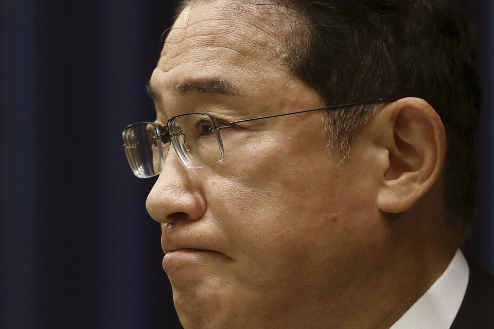 Japan’s Prime Minister Fumio Kishida announces he will not run in the upcoming party leadership vote in September (Kyodo News via AP)