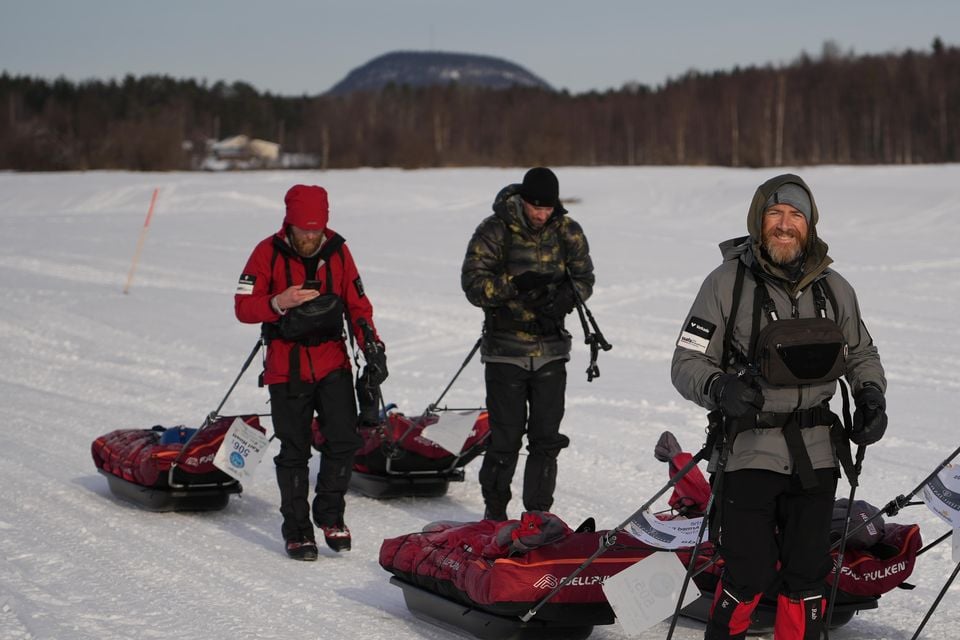 The team trekked 514km across Swedish Lapland (Tony Parker/PA)