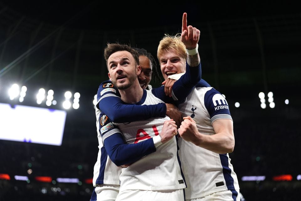 James Maddison (left) was also on the scoresheet for Spurs (Ben Whitley/PA)