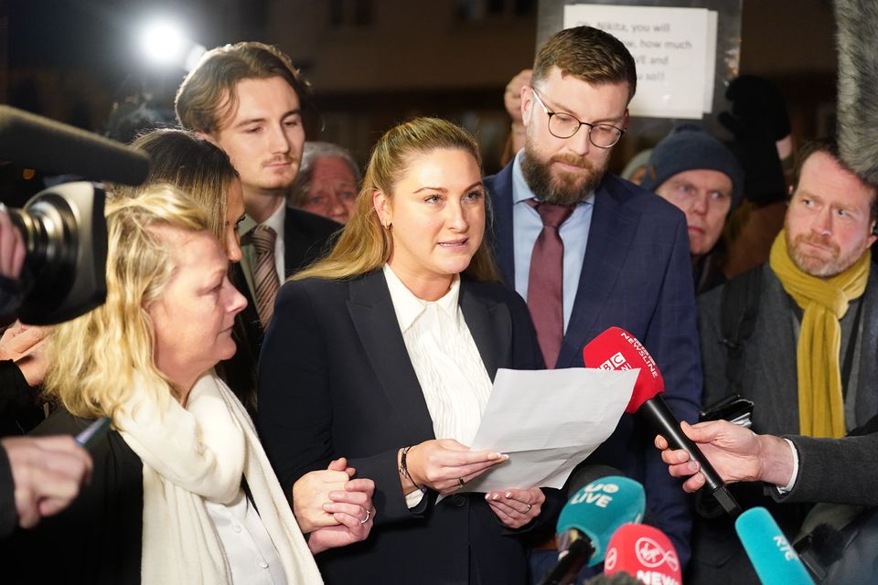 Nikita Hand speaking to the media outside the High Court in Dublin in November (Brian Lawless/PA)