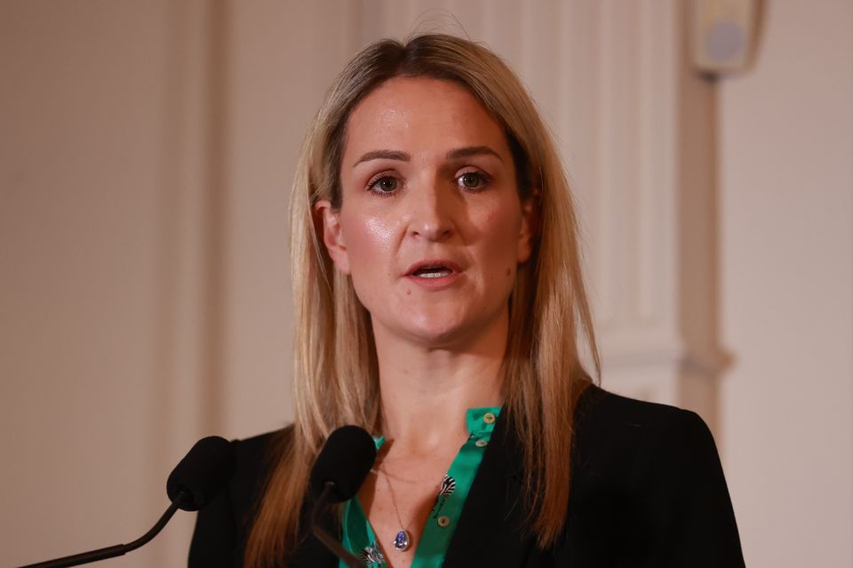 Helen McEntee TD speaking during the British-Irish intergovernmental conference in Dublin (Liam McBurney/PA)