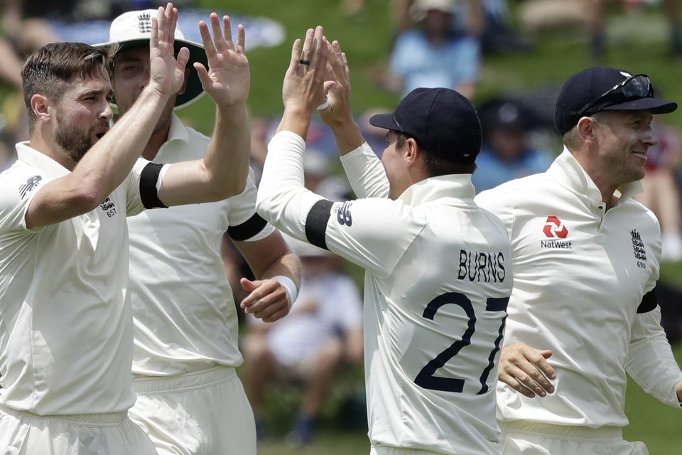 Chris Woakes took England’s second wicket (Mark Baker/AP)