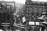thumbnail: Crowds in Donegall Place for Student's Day, from the top of the City Hall. Belfast. 3/5/1935