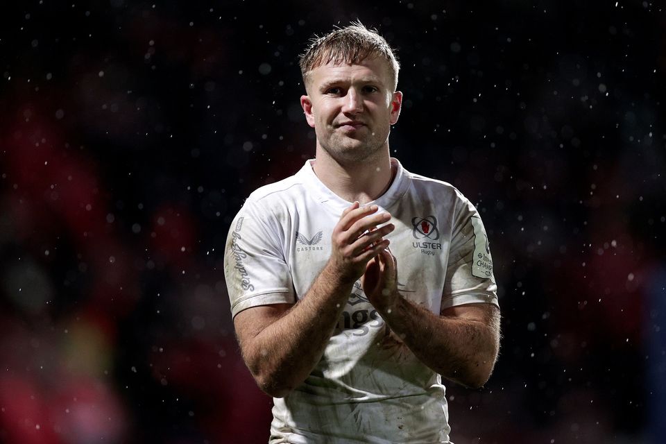 Ulster's Stewart Moore claps the fans after the game