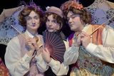 thumbnail: Actors Joseph Law as Cecily, Richard Croxford as Miss Prism and Ross Anderson as Lady Bracknell in The Importance Of Being Earnest
