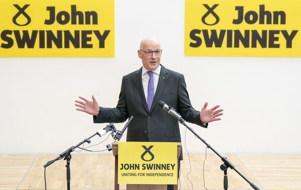 John Swinney is likely to be named SNP leader on Monday (Jane Barlow/PA)