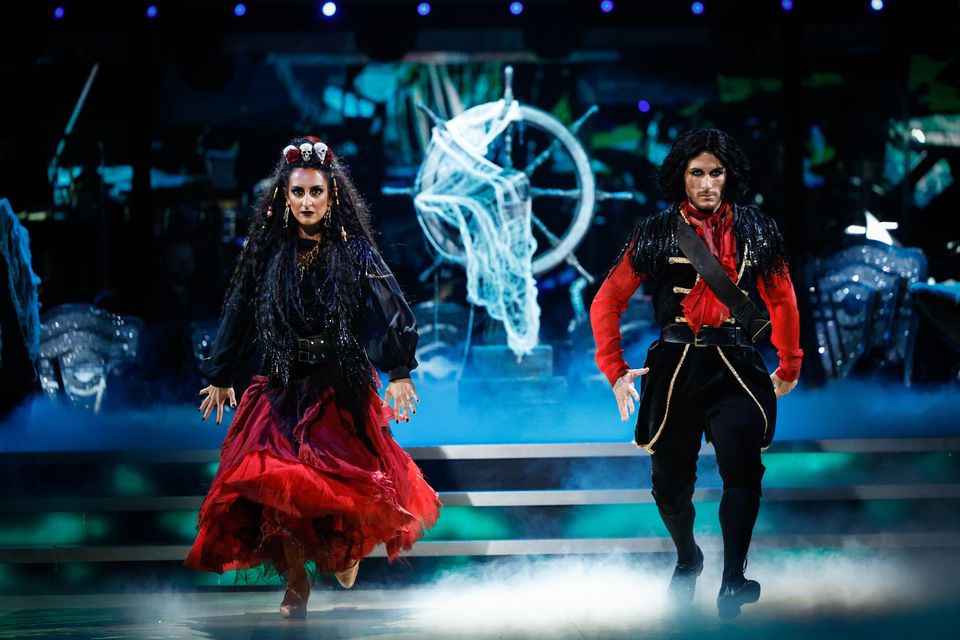 Dr Punam Krishan and Gorka Marquez during their Halloween routine on Strictly Come Dancing (Guy Levy/BBC/PA)