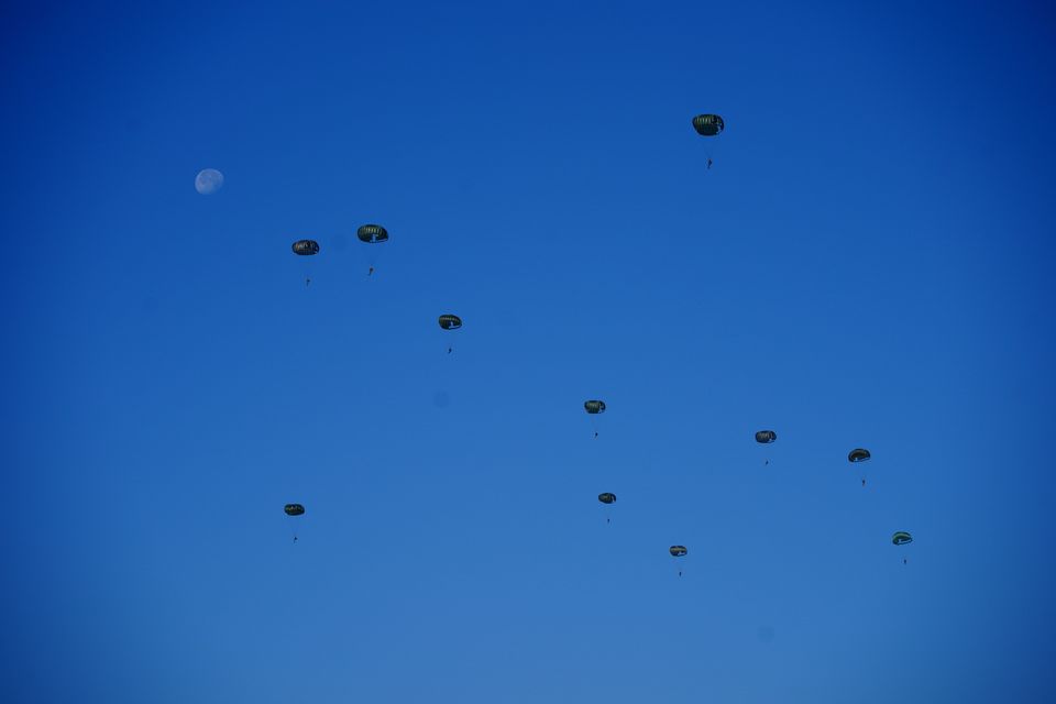 Paratroopers from eight counties took part (Ben Birchall/PA)