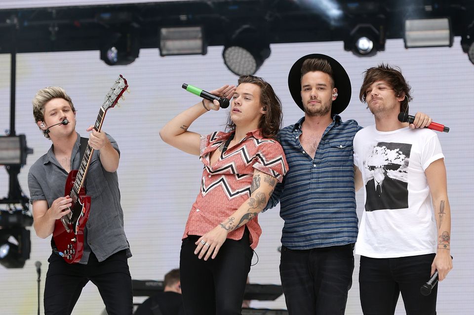 Niall Horan, Harry Styles, Liam Payne and Louis Tomlinson of One Direction perform on stage during Capital FM’s Summertime Ball (Yui Mok/PA)