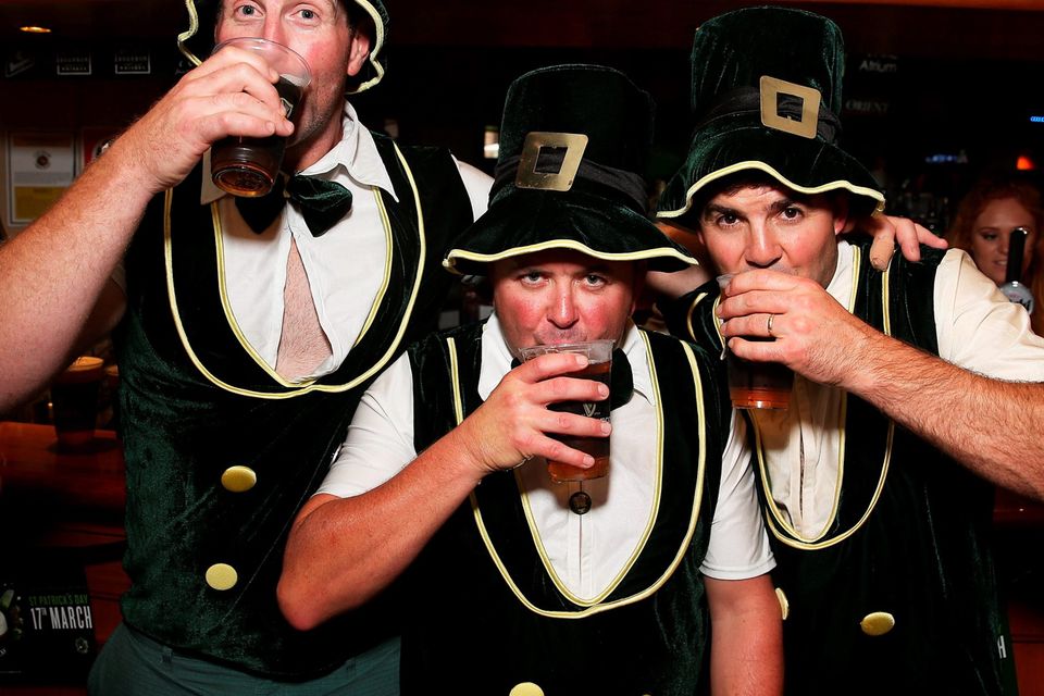 SYDNEY, AUSTRALIA - MARCH 17:  Patrons celebrate St Patrick's Day at the Orient Hotel on March 17, 2015 in Sydney, Australia. March 17th commemorates Saint Patrick and the arrival of Christianity in Ireland, as well as celebrating Irish heritage and culture.  (Photo by Brendon Thorne/Getty Images)