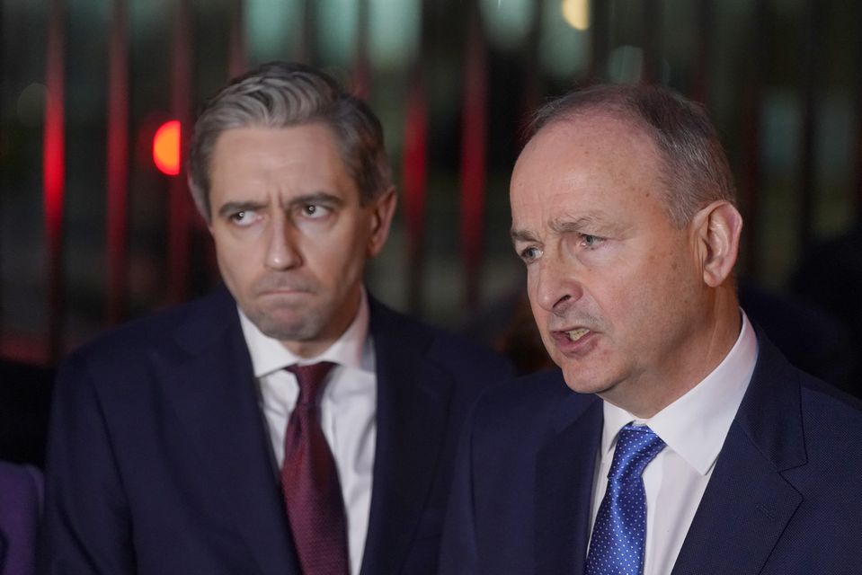 Fine Gael leader Simon Harris TD and Fianna Fail leader Micheal Martin were severely critical of the opposition objections (Brian Lawless/PA)