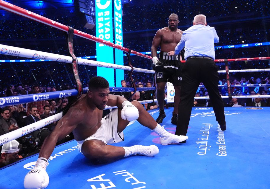 Anthony Joshua was knocked down four times (Bradley Collyer/PA)