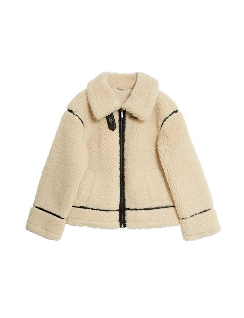 Shearling jacket, £89, M&S