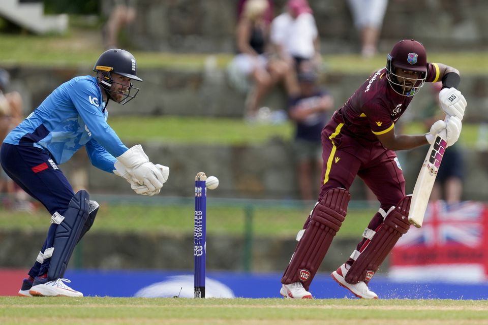 England wicketkeeper Phil Salt during the second ODI against the West Indies (Ricardo Mazalan/AP)