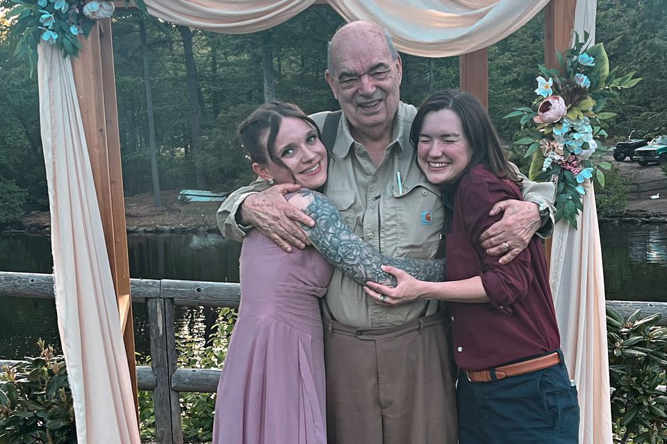 David Ellis with granddaughters Abigail and Hannah
