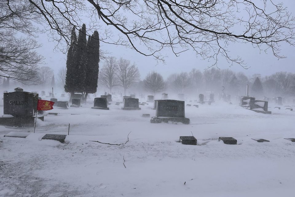 Parts of the north east were in the grip of strong winter weather (Cara Anna/AP)