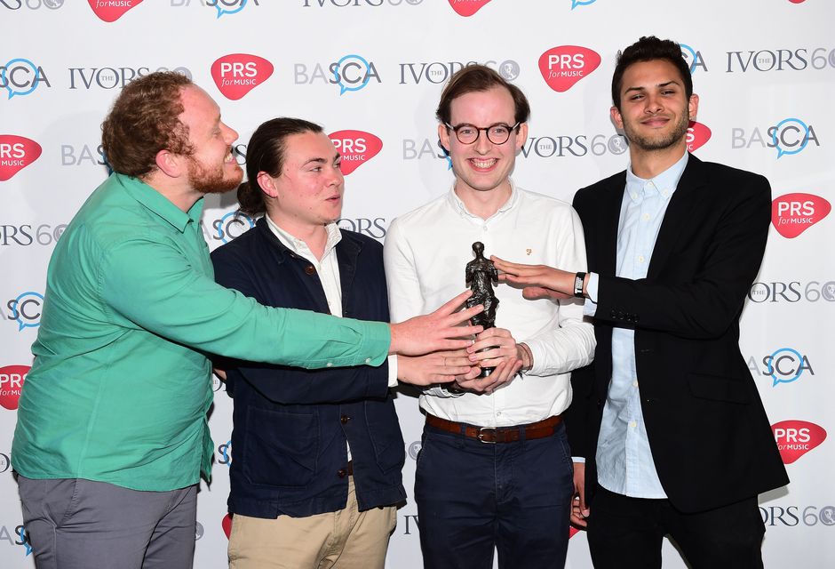 Bombay Bicycle Club win the album award for So Long, See You Tomorrow at the 60th annual Ivor Novello Awards (Ian West/PA)