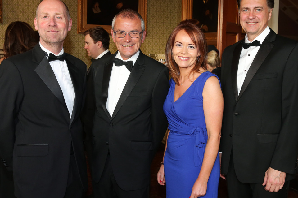 Martin McGinley, Keith Chuter, Caitriona Toner and David Thomas of American Airlines at the Belfast Telegraph Business Awards