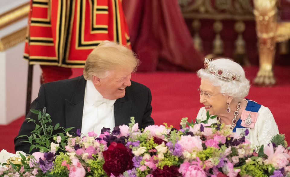 Then-US President Donald Trump and Queen Elizabeth II during a state banquet at Buckingham Palace in 2019 (Dominic Lipinski/PA)